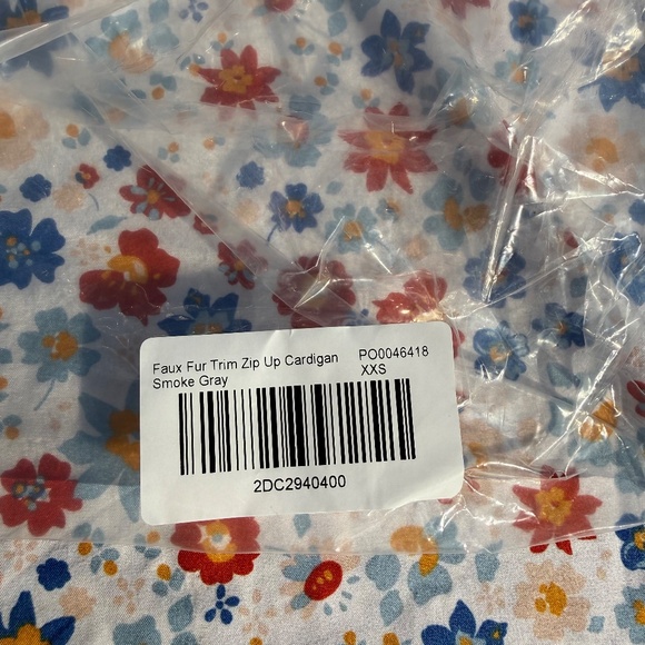 Faux Fur Trim Zip Up Cardigan - Picture 7 of 7